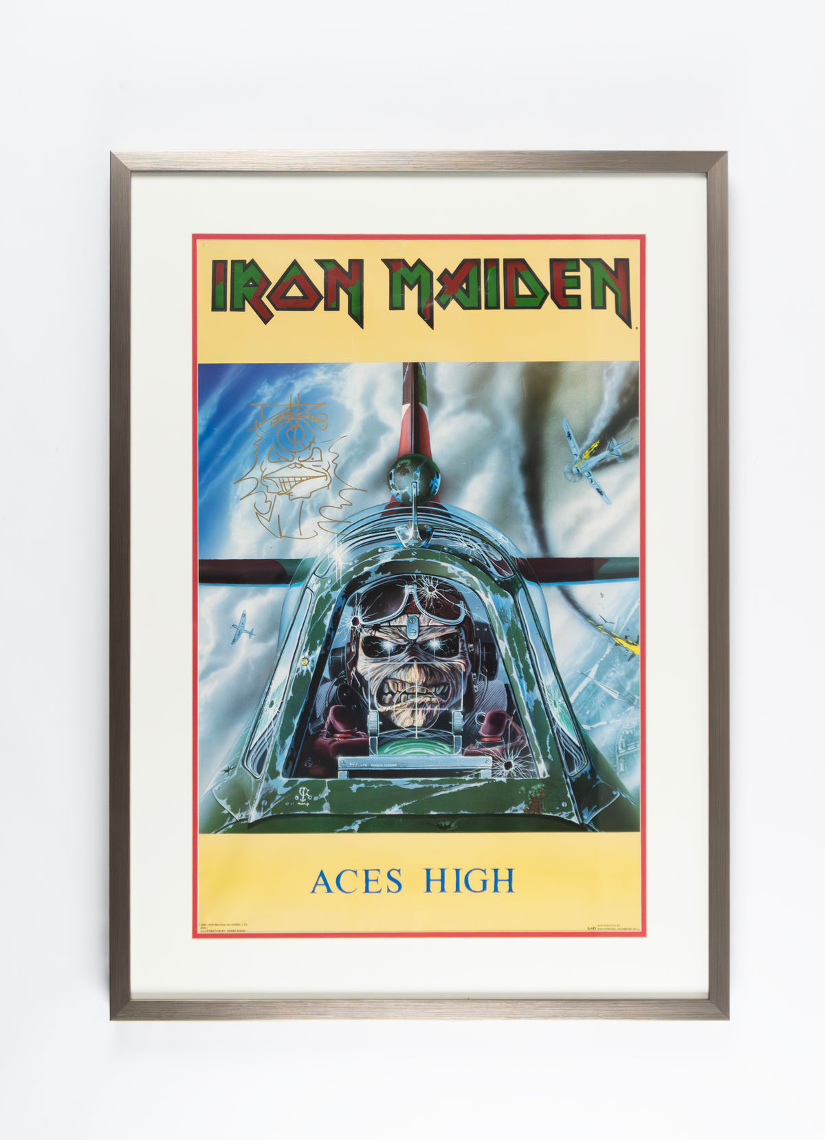Iron Maiden Aces High Poster FIRMADO